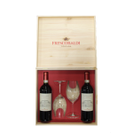 VINO FRESCOBALDI Castiglione Chianti 2023 BT. 2 + 2 calici cassa legno 75 cl.